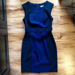 Banana Republic Navy/Black Belted Sheath Dress